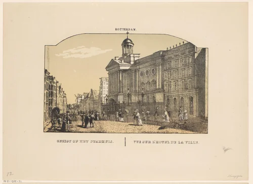 Stadhuis in Rotterdam by Frederik Lodewijk Huygens, print, 1812-1887