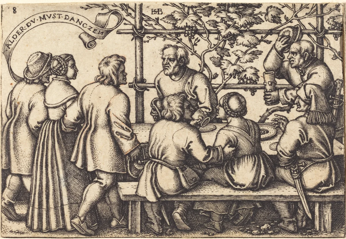 Peasants' Feast by Sebald Beham, print, 1546-1547