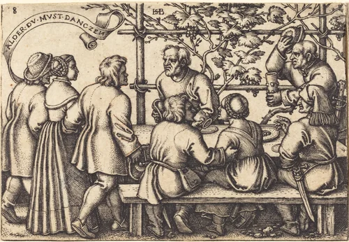 Peasants' Feast by Sebald Beham, print, 1546-1547