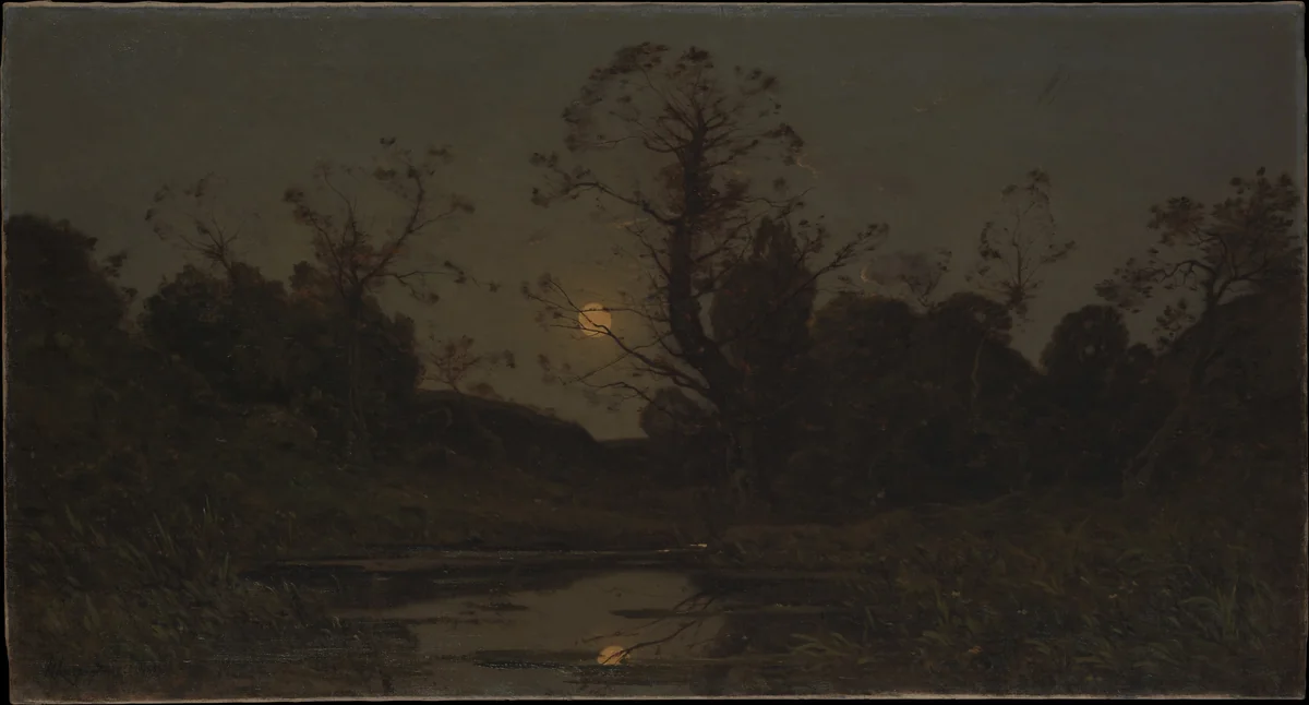 Moonrise by Henri Joseph Harpignies, painting, 1885