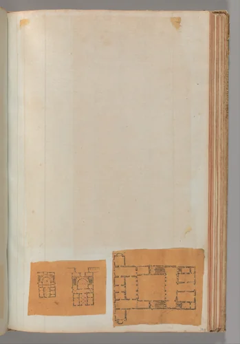 Page from a Scrapbook containing Drawings and Several Prints of Architecture, Interiors, Furniture and Other Objects by Charles Percier, book, 1795-1805
