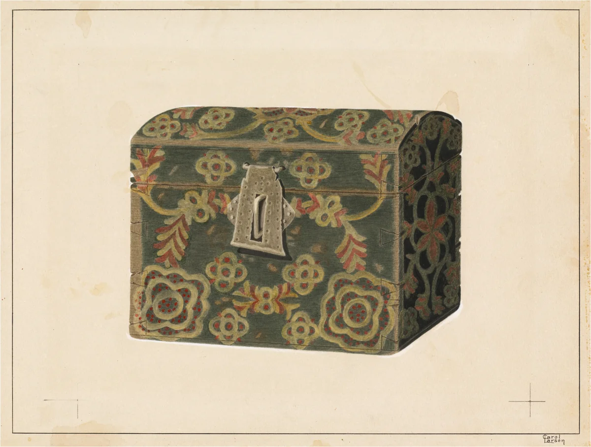 Wood Box or Chest by Carol Larson, index of american design, 1937