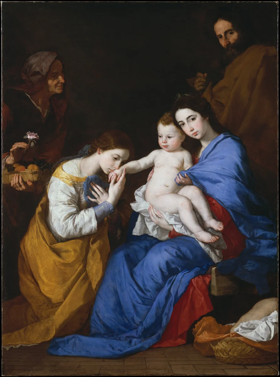 The Holy Family with Saints Anne and Catherine of Alexandria by Jusepe de Ribera, painting, 1648
