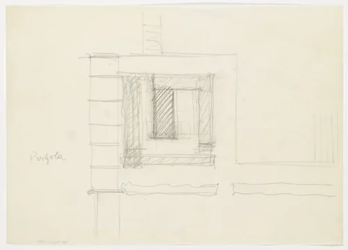 Tugendhat House, Brno, Czech Republic, Pergola, southwest corner. Sketch by Ludwig Mies van der Rohe, mies van der rohe archive, 1928