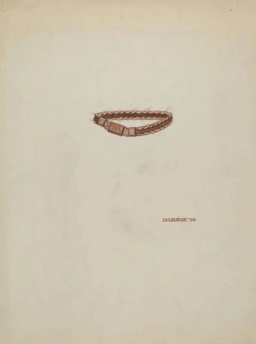 Woven Hair Bracelet by Irene M. Burge, index of american design, 1936