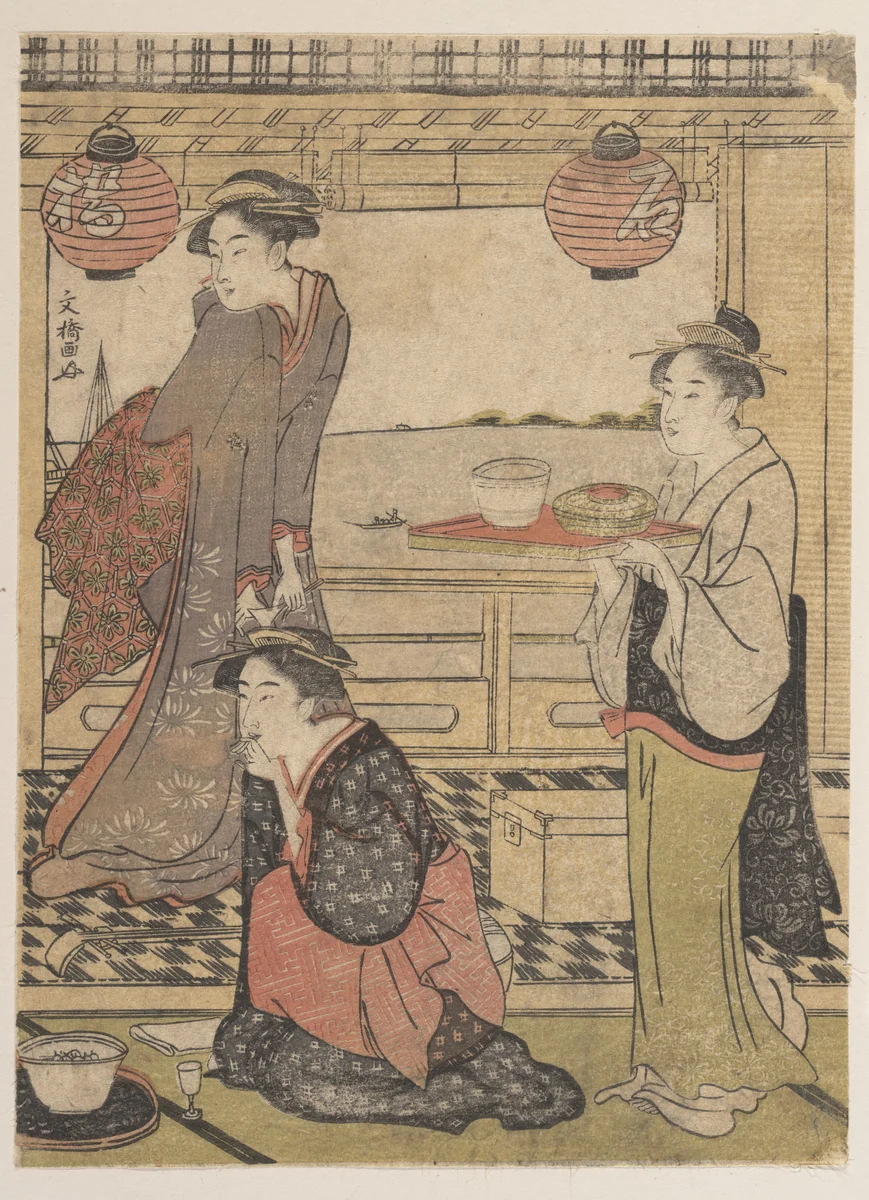 An Entertainment at Shinagawa by Sakuragawa Bunkyo, print, 1778-1798