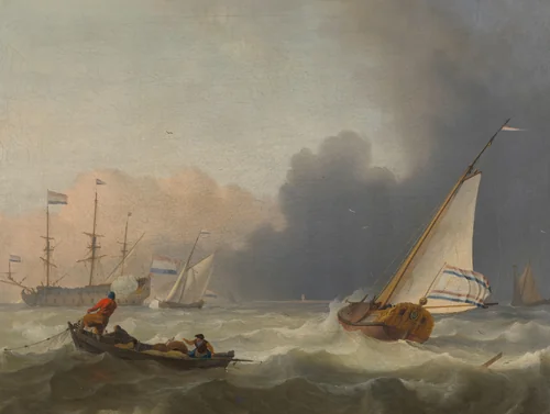 Rough Sea with a Dutch Yacht by Ludolf Bakhuysen, painting, 1694