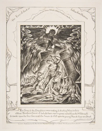 The Destruction of Job's Sons by William Blake, print, 1825-1826