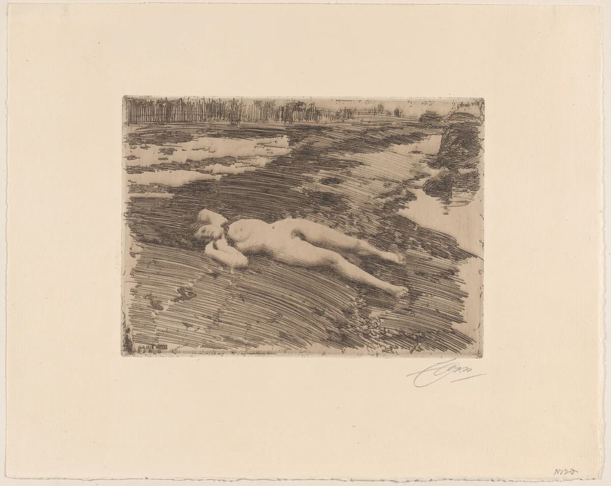 On the Sands by Anders Zorn, print, 1916