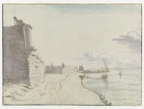 View of the Waterschans Bulwark, Bergen op Zoom by Josua de Grave, drawing, 1671