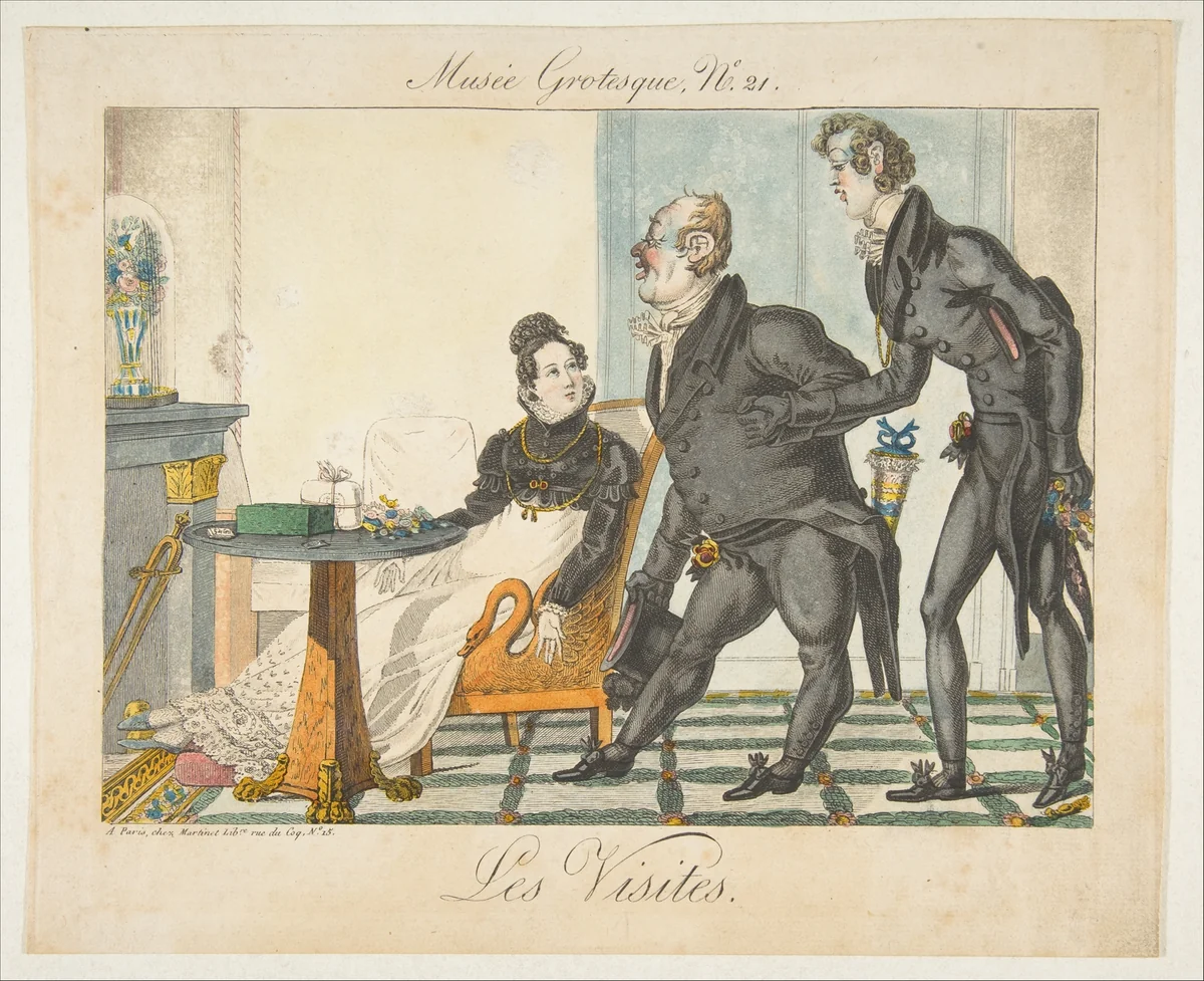 Les Visites, Musée Grotesque, No. 21 by anonymous, print, 1800-1850