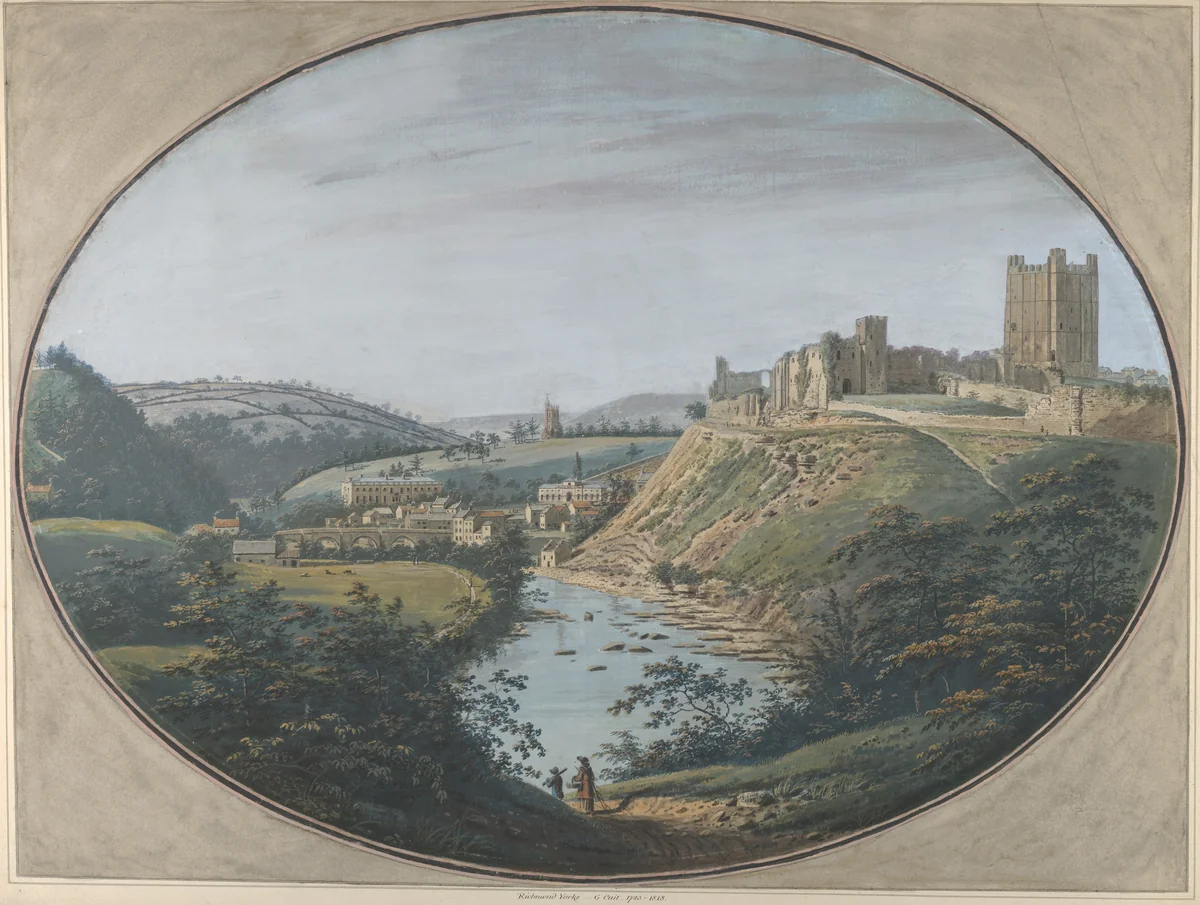 View of Richmond, Yorkshire by George Cuit, drawing, 1788