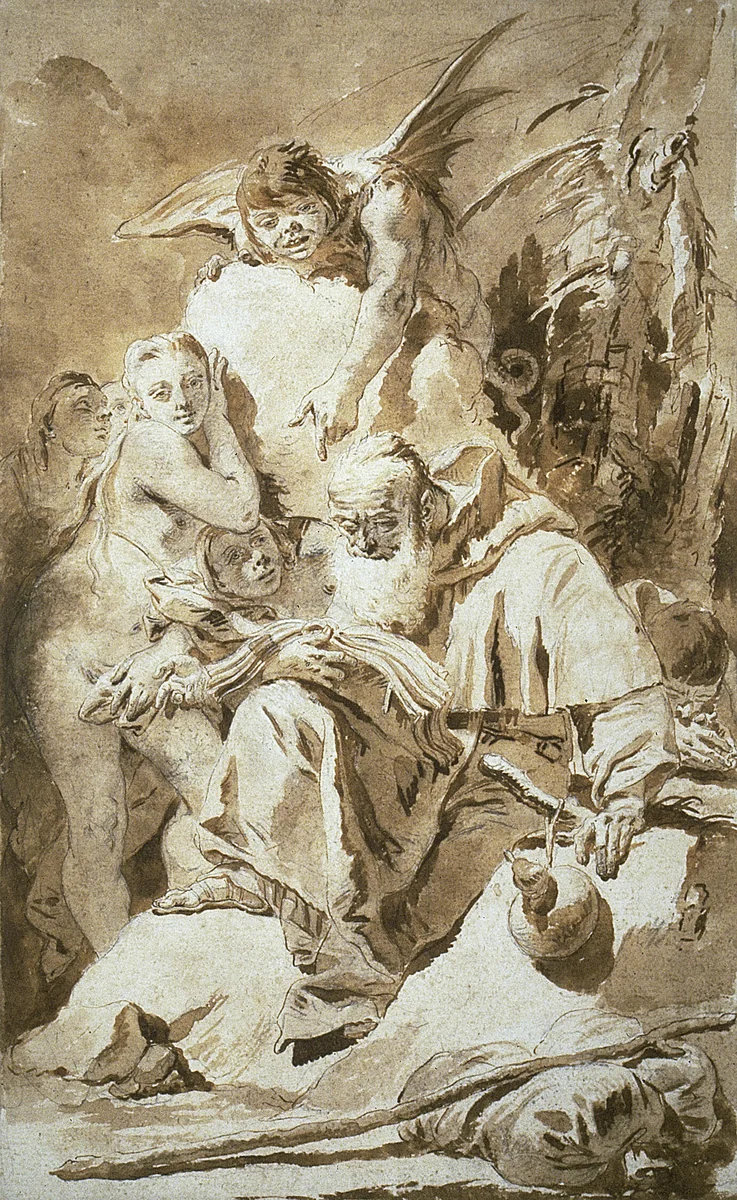 The Temptation of Saint Anthony by Giovanni Battista Tiepolo, drawing, 1720-1734