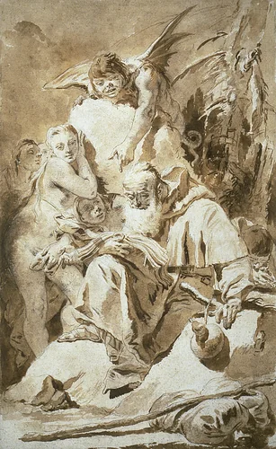 The Temptation of Saint Anthony by Giovanni Battista Tiepolo, drawing, 1720-1734