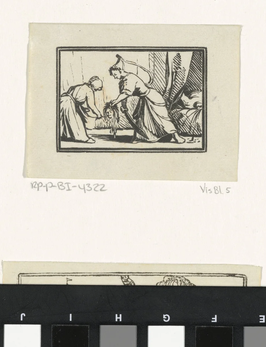 Judit met het hoofd van Holofernes by Dirck de Bray, print, 1635-1694