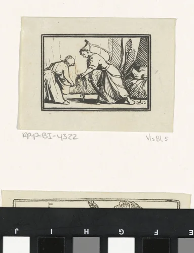 Judit met het hoofd van Holofernes by Dirck de Bray, print, 1635-1694