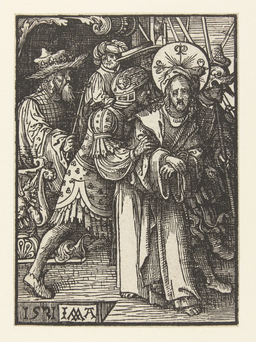Christus weggeleid van Herodes by Unknown, print, 1521