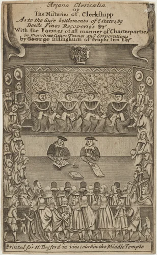 Title Page to Arcana Clericalia or the Misteries of Clerkshipp by George Billinghurst by Unknown 19th Century, print, 1674