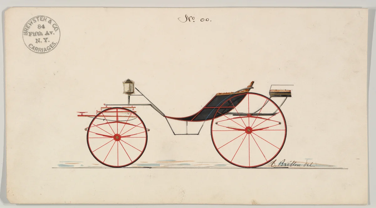 George IV Phaeton #00 by Brewster & Co., drawing, 1860-1870
