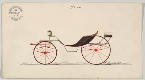 George IV Phaeton #00 by Brewster & Co., drawing, 1860-1870