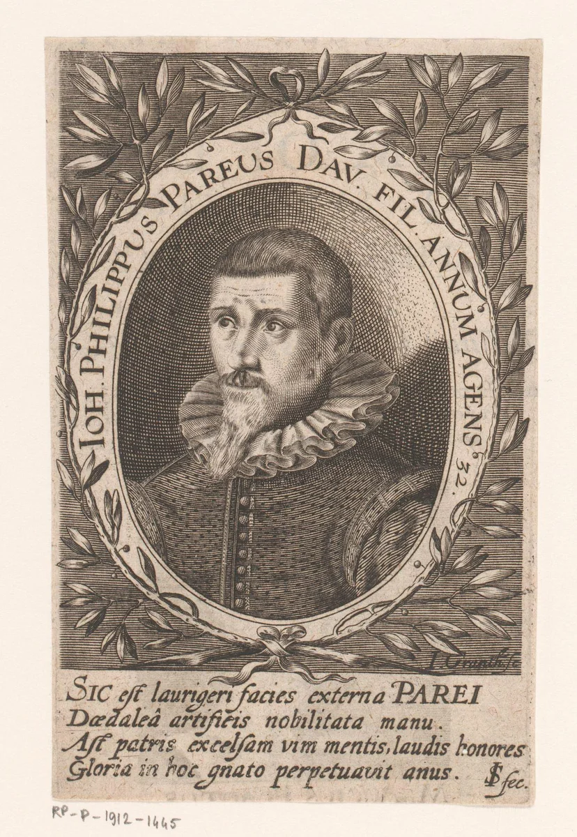 Portret van Johannes Philippus Pareus by Unknown, print, 1588-1622