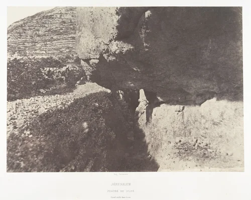 Jérusalem, Piscine de Siloe, Canal taillé dans le roc by Auguste Salzmann, photograph, 1854-1859