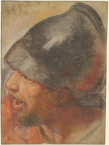 Head of a Macedonian Soldier by Charles Le Brun, drawing, 1663-1673