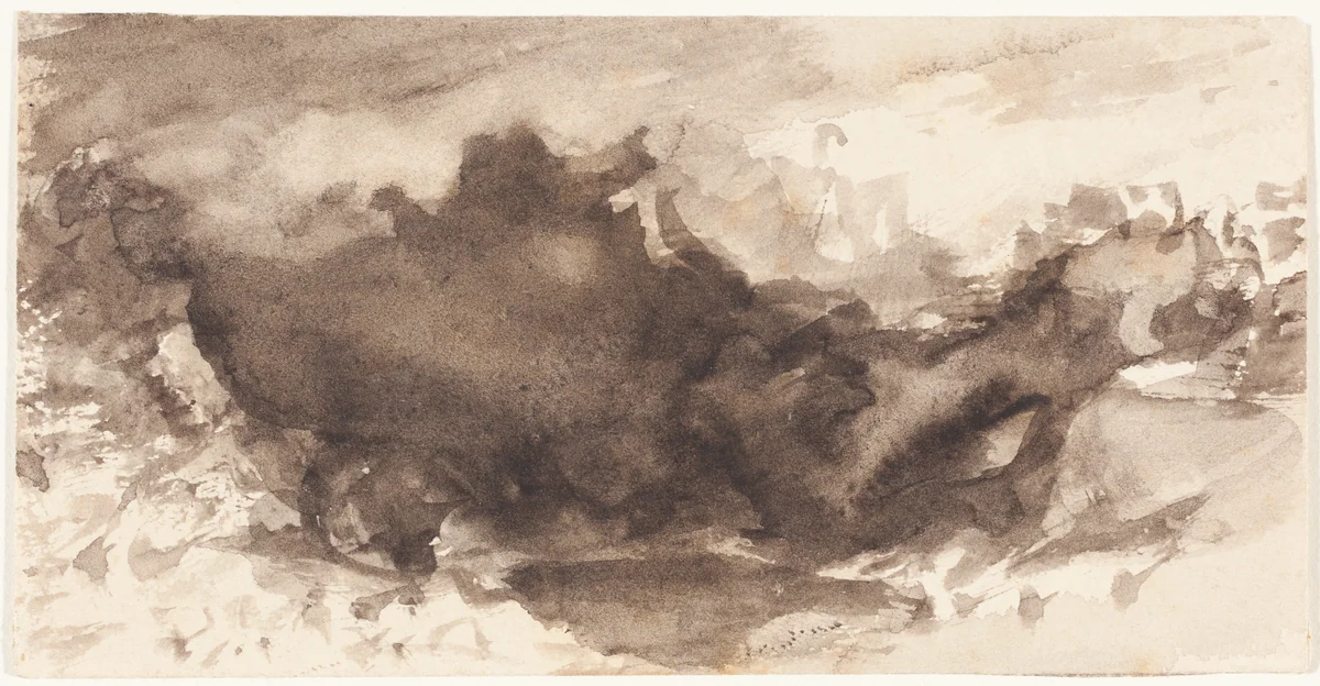Valley Landscape by John Varley, drawing, 1778-1842