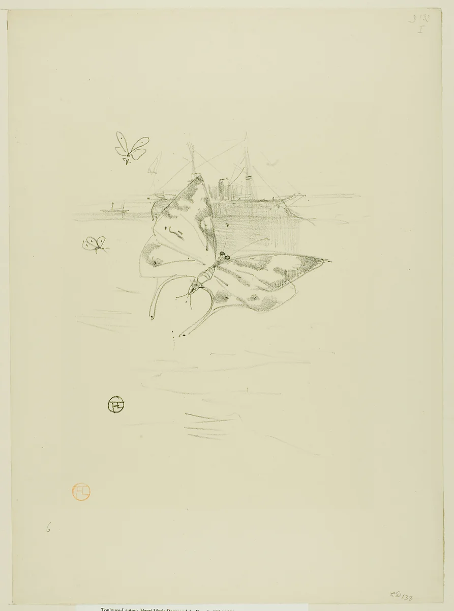 The Butterflies, from Mélodies de Désiré Dihau by Henri de Toulouse-Lautrec, print, 1895