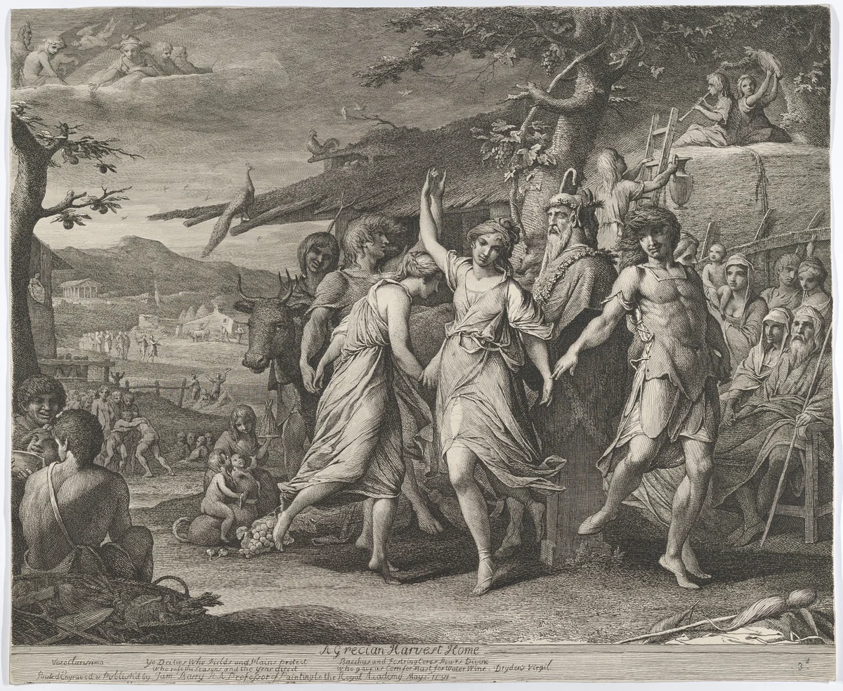 A Grecian Harvest-Home, or Thanksgiving to the Rural Deities, Ceres, Bacchus, etc. by James Barry, print, 1791-1792
