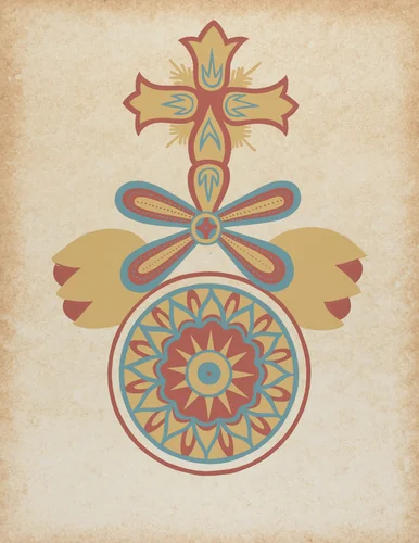 Santa Barbara Mission Doorway Design from the portfolio "Decorative Art of Spanish California" by American 20th Century, index of american design, 1935-1942