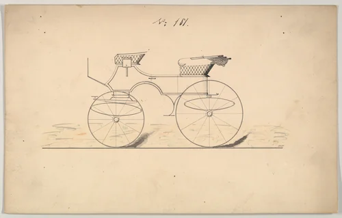 Design for Phaeton, no. 181 by Brewster & Co., drawing, 1850-1874