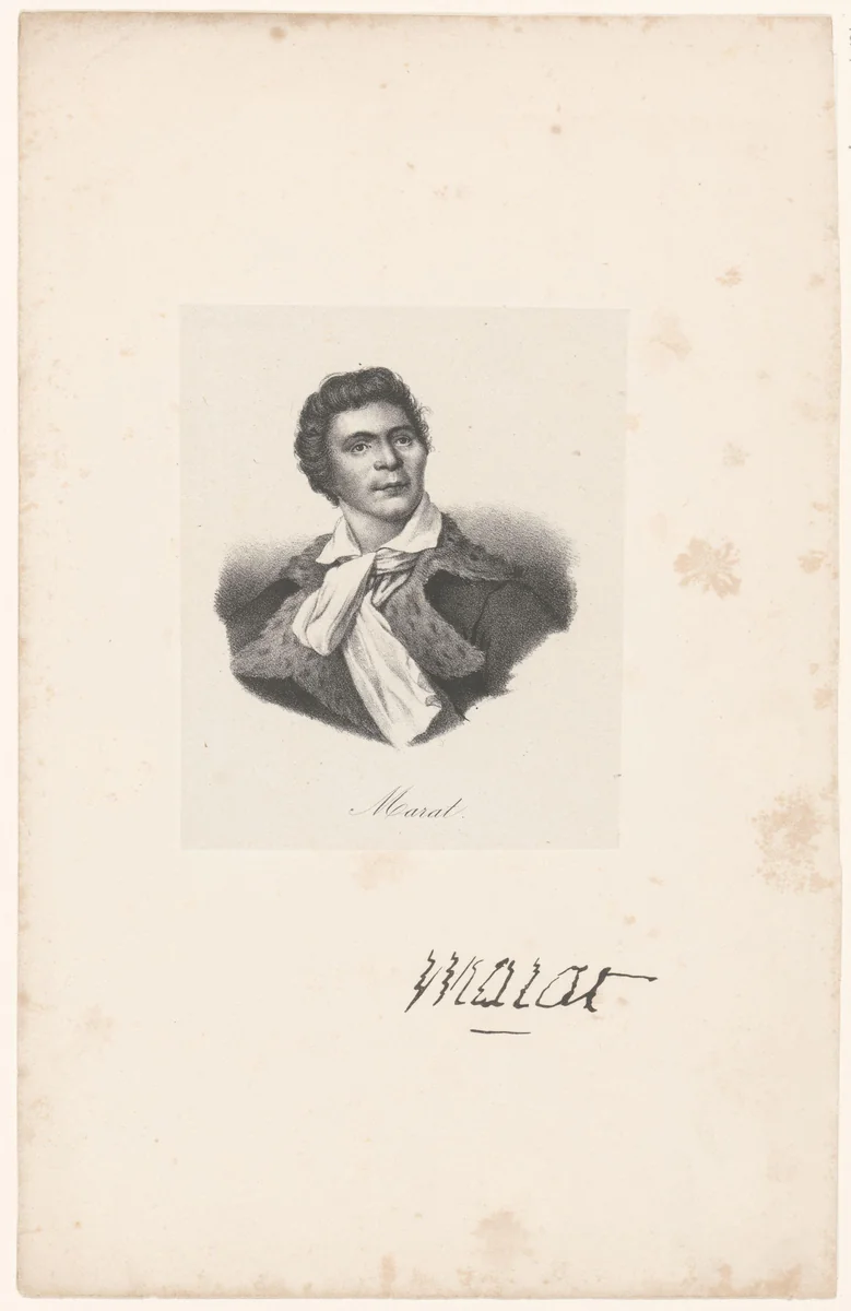 Portret van Jean-Paul Marat by anonymous, print, 1818-1842