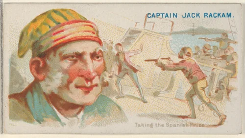 Captain Jack Rackham, Taking the Spanish Prize, from the Pirates of the Spanish Main series (N19) for Allen & Ginter Cigarettes by Allen & Ginter, print, 1886-1891