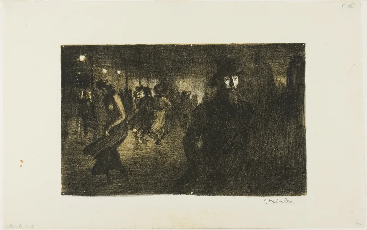 Paris, Night by Théophile Alexandre Steinlen, print, 1903