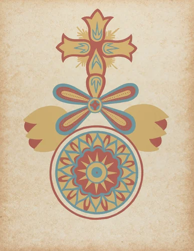 Santa Barbara Mission Doorway Design from the portfolio "Decorative Art of Spanish California" by American 20th Century, index of american design, 1935-1942