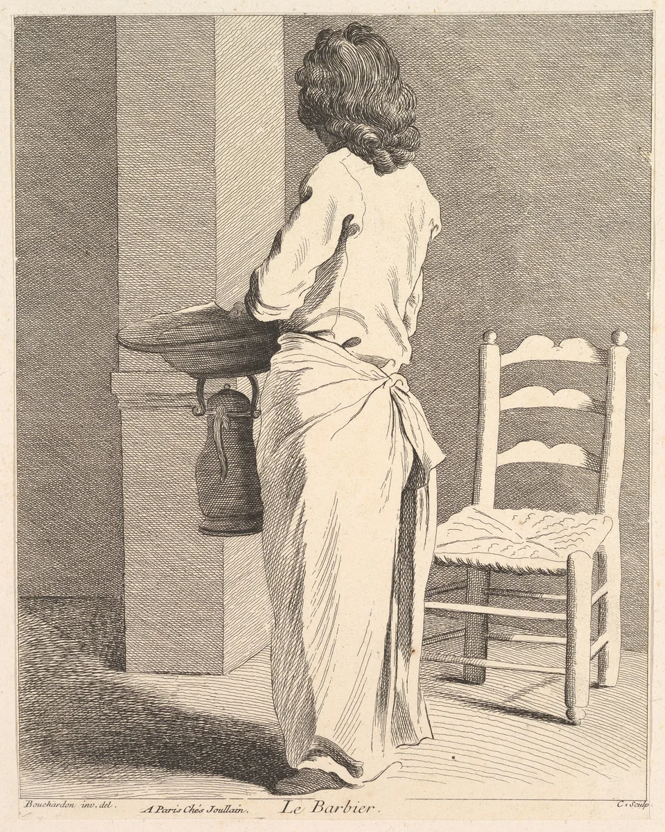 The Barber by Anne Claude Philippe de Tubières, print, 1737