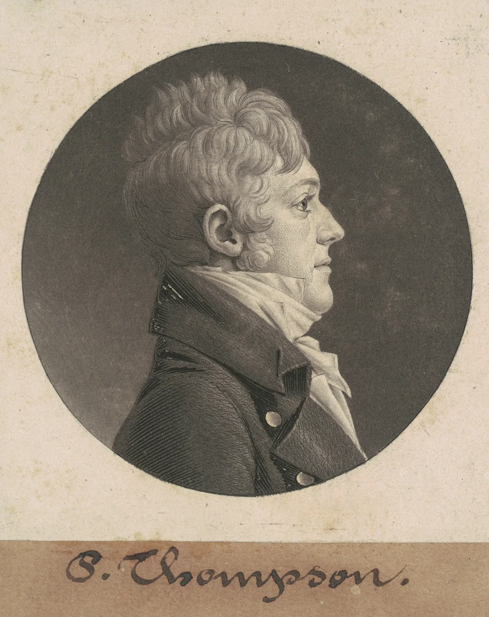 P. Thompson by Charles B. J. Févret de Saint-Mémin, print, 1805