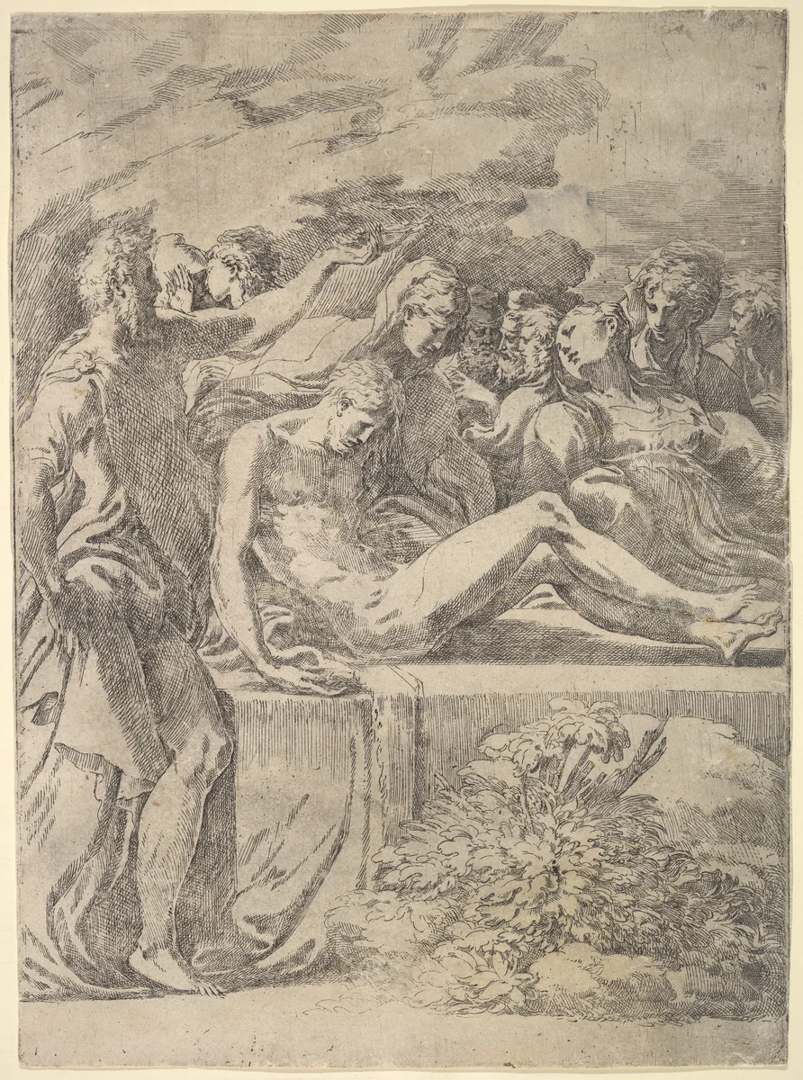 Entombment by Parmigianino, print, 1520-1540