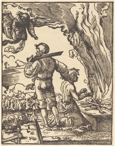Abraham's Sacrifice by Albrecht Altdorfer, print, 1520