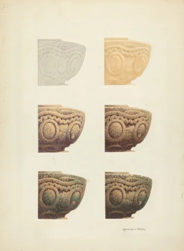Technique Demo (Architectural Detail) by Raymond E. Noble, index of american design, 1935-1942