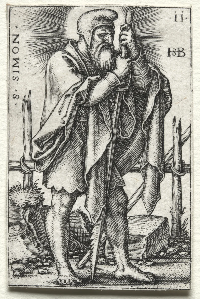 St. Simon by Hans Sebald Beham, print, 1545-1546