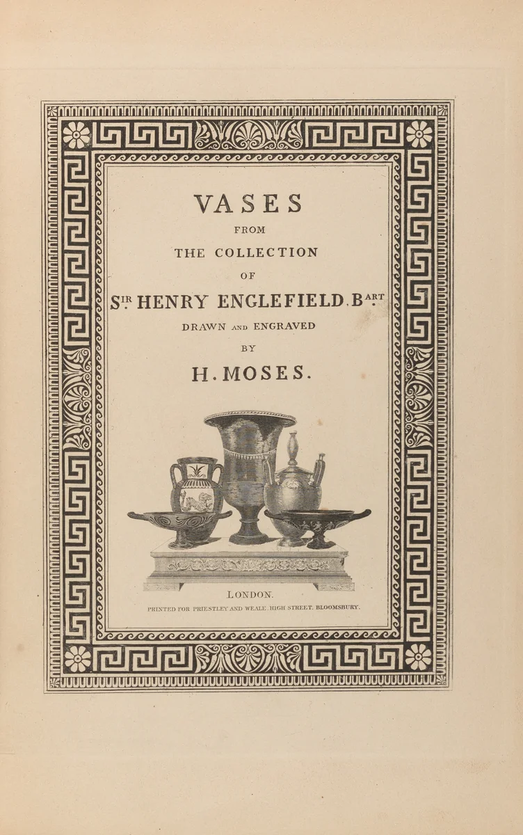 Ancient vases from the collection of Sir Henry Englefield by Henry Englefield, artwork, 1848
