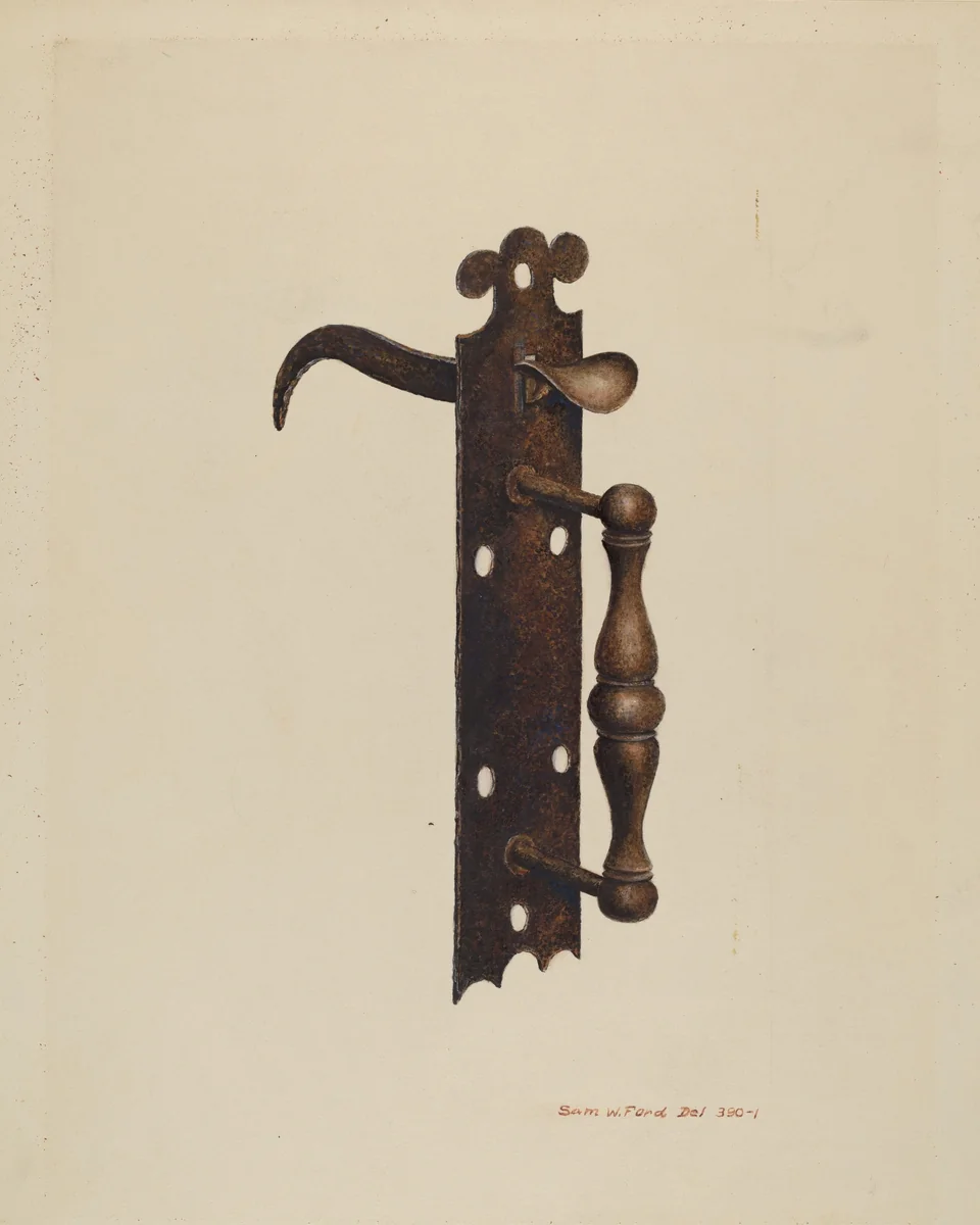 Norfolk Latch by Samuel W. Ford, index of american design, 1939