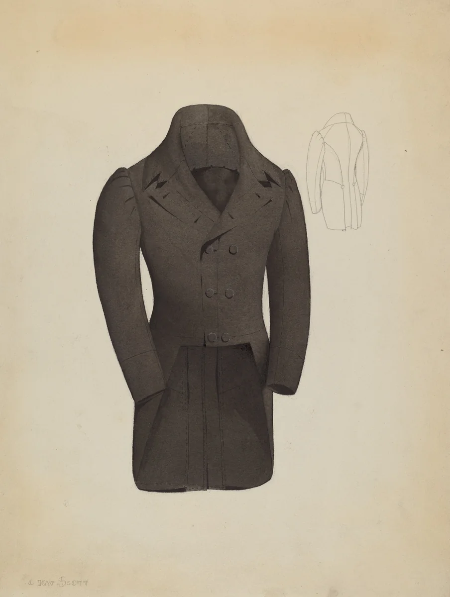 Tail Coat by Creighton Kay-Scott, index of american design, 1937