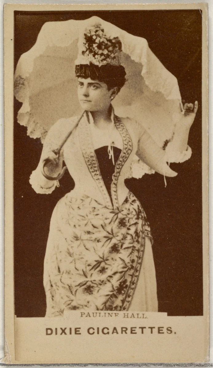 Pauline Hall, from the Actors and Actresses series (N45, Type 7) for Dixie Cigarettes by Allen & Ginter, photograph, 1885-1891