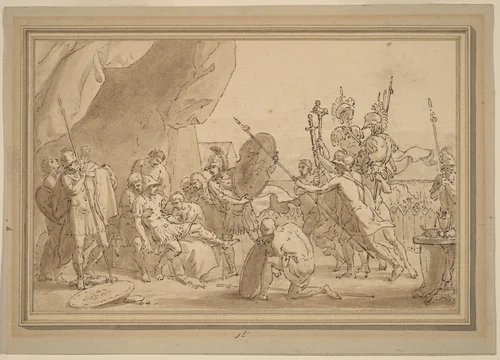 Death of a General by Benjamin West, drawing, 1738-1820