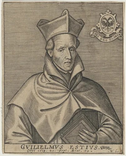 William Estius, Catholic Priest by Martin Baes, print, 1551-1678