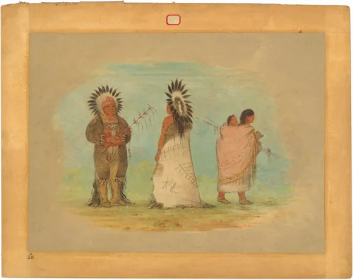Two Ottoe Chiefs and a Woman by George Catlin, painting, 1861-1869