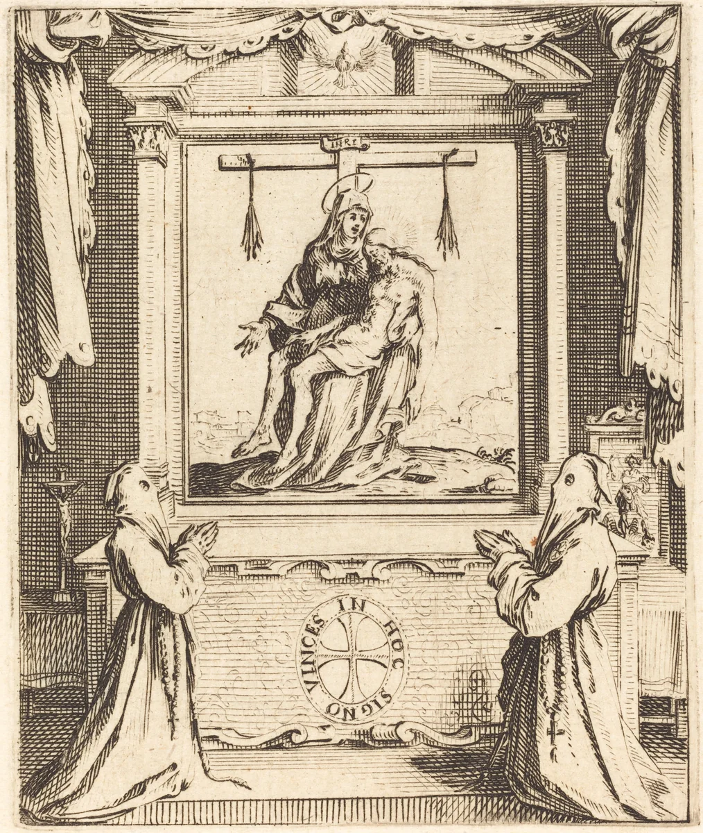 Frontispiece for The Order of the White Penitents at Nancy by Jacques Callot, print, 1634-1635